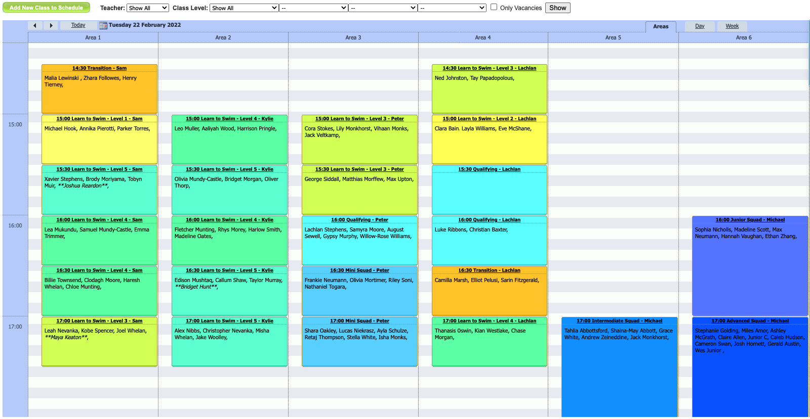 Class Schedule Class Schedule