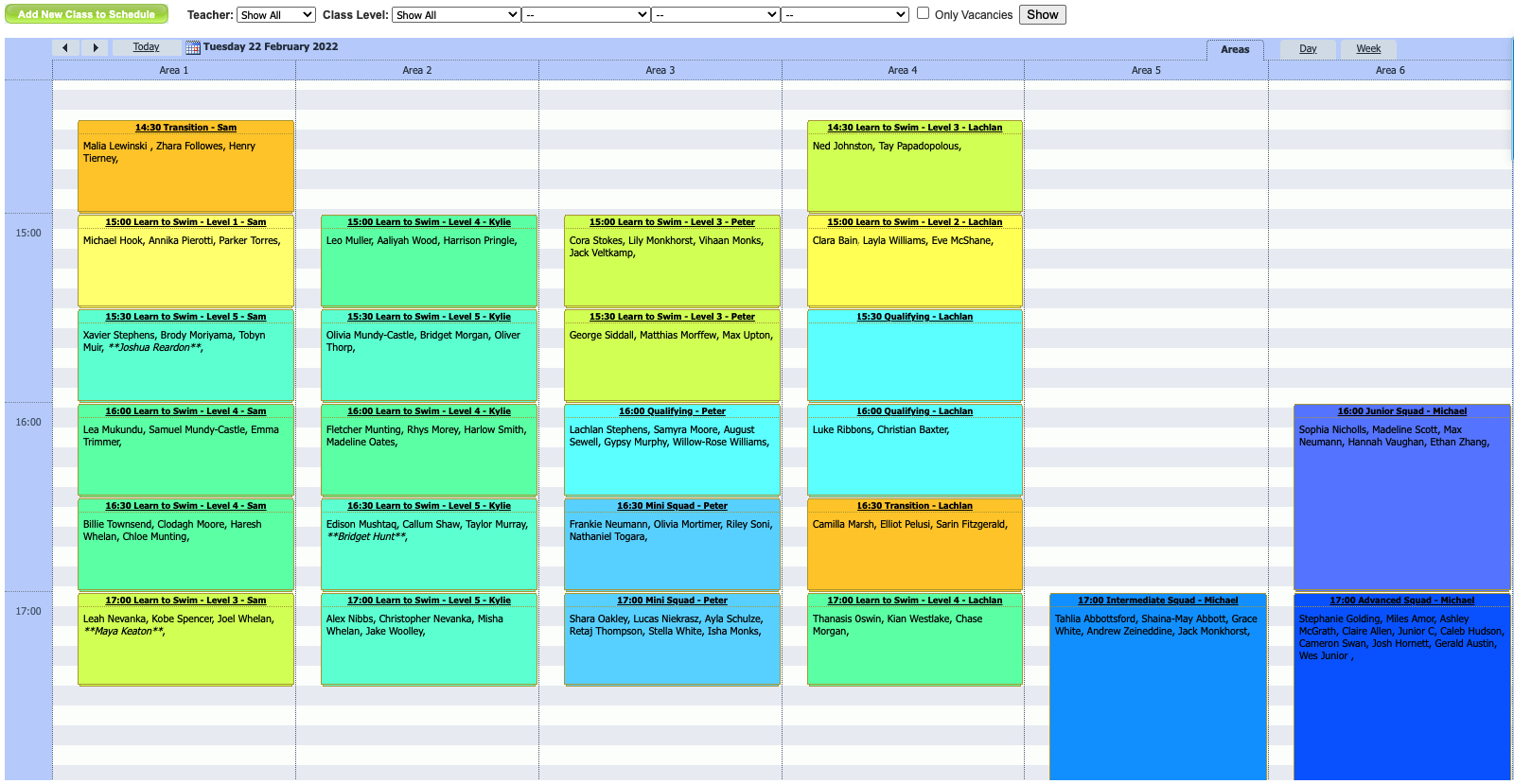 Class Schedule