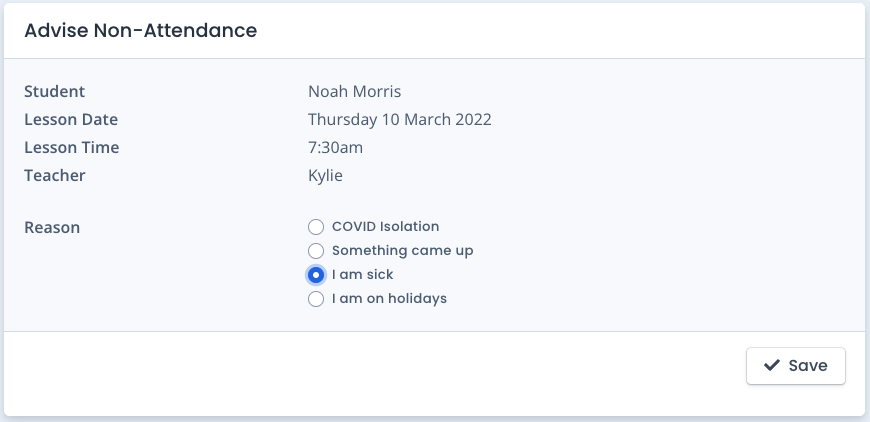 Notify Absences Notify Absences